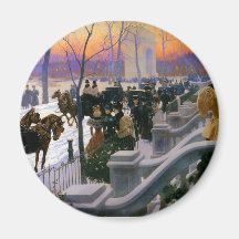 Winter Wedding In Washington Square Fridge Magnets