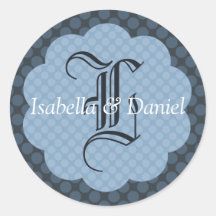 Winter Wedding Monogram Envelope Seal Sticker