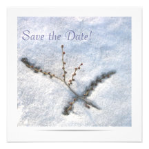 Winter Wedding Save the Date Custom Announcements