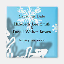 Winter Wedding Save the Date Snowflakes Magnet