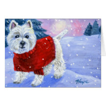 Winter Westie Greeting Card