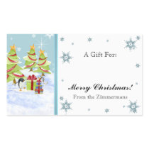 Winter Whimsy Cute Penguin Babies in Snow Star Stickers