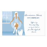 Winter White Lady w/Cat Design 2 Business Cards