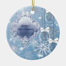 Winter Wonderland Blue Ice Baby's First Christmas Ornament