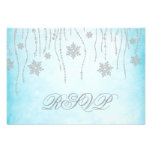 Winter Wonderland Diamond Snowflakes RSVP Card Invitations