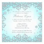 Winter Wonderland Swirl Snowflakes Bat Mitzvah Personalized Announcement