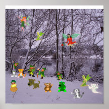 Winter Woodland Kids Room Poster