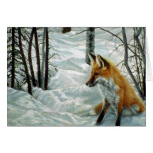 Winter woods, Fox Card