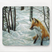 Winter woods, Fox Mouse Pad