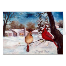 Winters Serenity Cardinal Blank Card