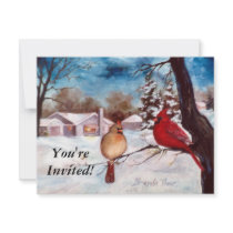 Winters Serenity Cardinal Invitation