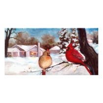 Winters Serenity Cardinal Photo Card