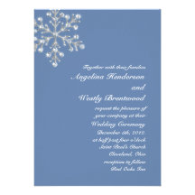 Wintery Crystal Snowflake Wedding Invitation