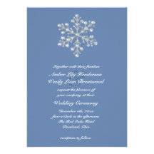 Wintery Crystal Snowflake Wedding Invitation 2
