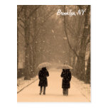 Wintry Walk Brooklyn Postcard
