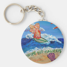 Wipe Out Cancer Angel Keychain