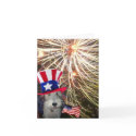 Wire Fox Terrier Celebrating Independence Day cards