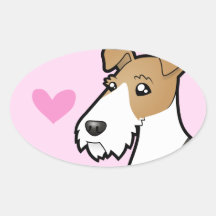 Wire Fox Terrier Love Oval Stickers