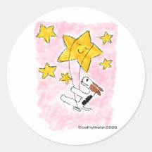 Wire fox terrier swingin' on a star sticker
