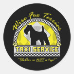 Wire Fox Terrier Taxi Service Stickers