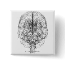 Wireframe of the brain pinback buttons