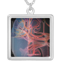 Wireframe of the inside of a kidney pendant