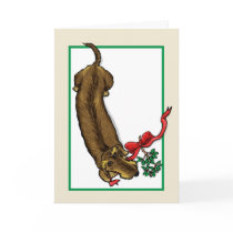 Wirehair Dachshund Christmas Card