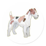 Wirehair Fox Terrier,Png Round Sticker