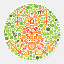 Wireless Frog, Colour Perception Test Round Sticker