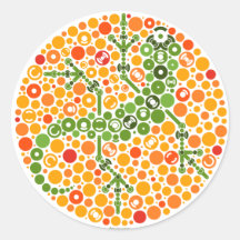Wireless Gecko, Colour Perception Test Round Sticker