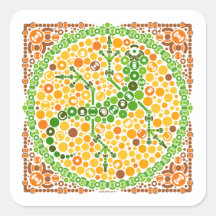 Wireless Gecko, Colour Perception Test, White Square Stickers