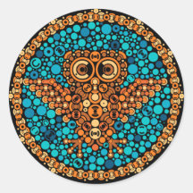 Wireless Owl, Colour Perception Test, Black Sticker