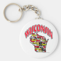 Wisconsin Beer Brats Cheese Fish-Fry Keychains