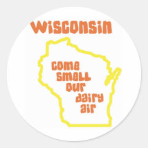 Wisconsin Come Smell Our Dairy Air Stickers