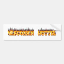 Wisconsin hottie fire and flames bumper stickers