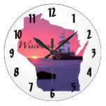 Wisconsin Lighthouse Wall Clock