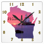 Wisconsin Lighthouse Wall Clock
