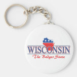 Wisconsin Patriotic Keychain