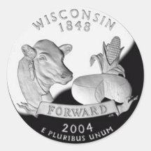 Wisconsin Round Stickers