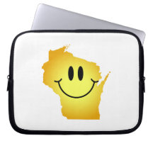 Wisconsin Smiley Face Laptop Sleeve