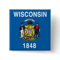 Wisconsin State Flag Button