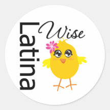 Wise Latina Chick Stickers