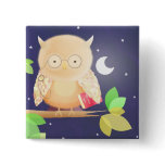 Wise old owl buttons and badges