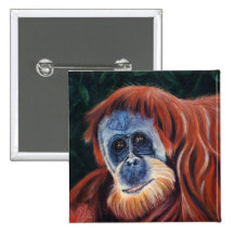 Wise One - Orangutan Pinback Buttons