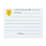 Wise Owl  - Baby Shower Advice cards Post Cards