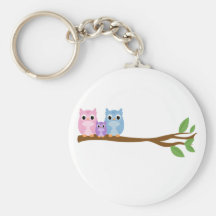 Wise Owl Family Key Chain
