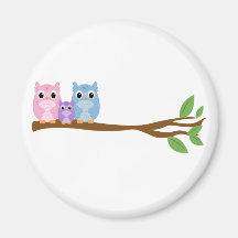 Wise Owl Family Refrigerator Magnets