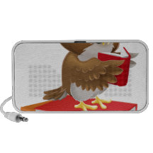 Wise owl reading travel speakers
