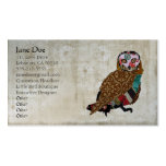 Wise Owl White Vintage Business Cards