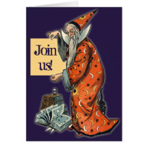 Wise Wizard Halloween Party Invitations Cards